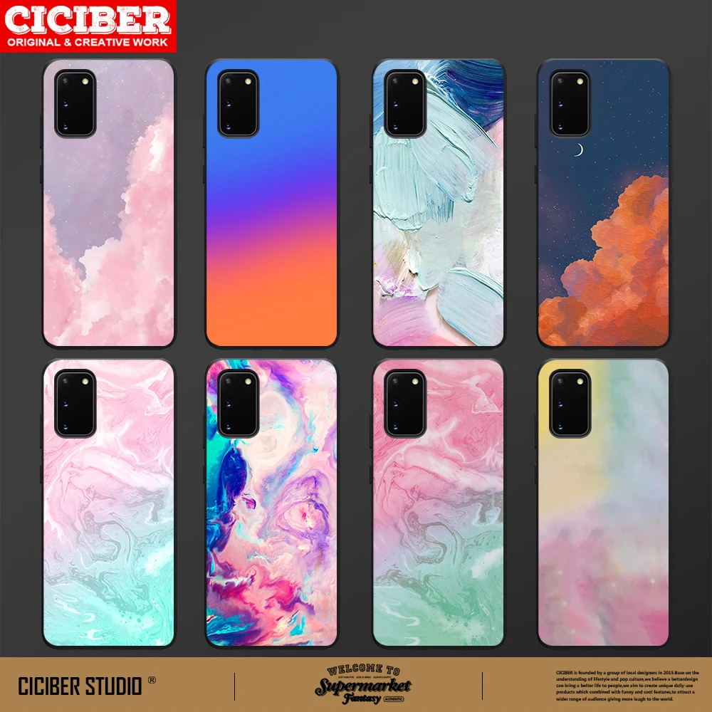

Fashion Clouds Case For Samsung A51 A71 S21 A52 A72 A32 A50 A70 S20 S10 S9 Ultra Puls Note 20 10 Plus Black Cover Fundas Coque