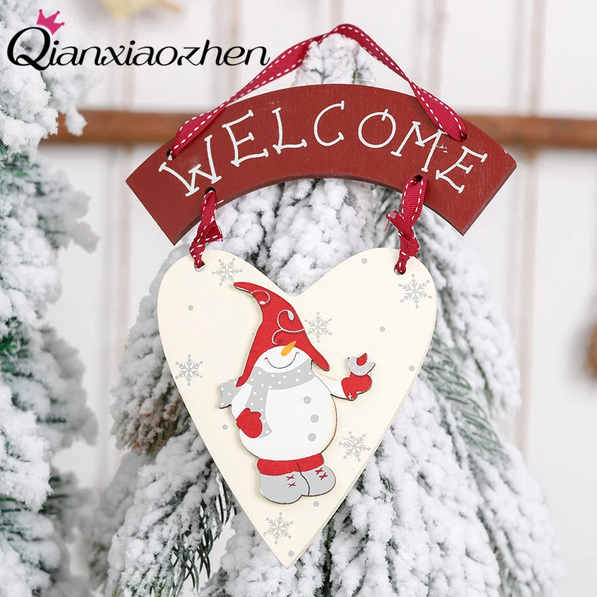 

Qianxiaozhen Wooden Heart Xmas Tree Hanging Christmas Tree Decoration Christmas Ornaments Christmas Decorations For Home