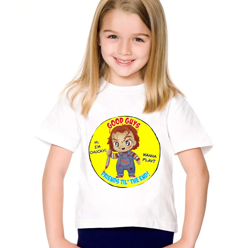 Детские футболки с рисунком Чаки дьявола детские летние Забавные короткими