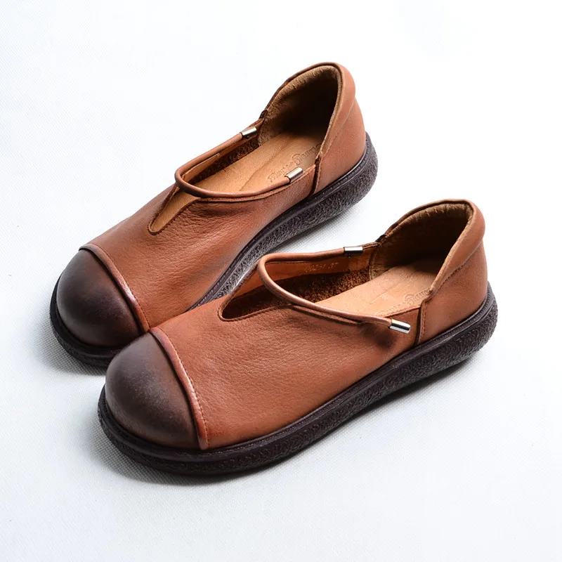 Туфли Careaymade из натуральной кожи литература и искусство удобные туфли на толстой