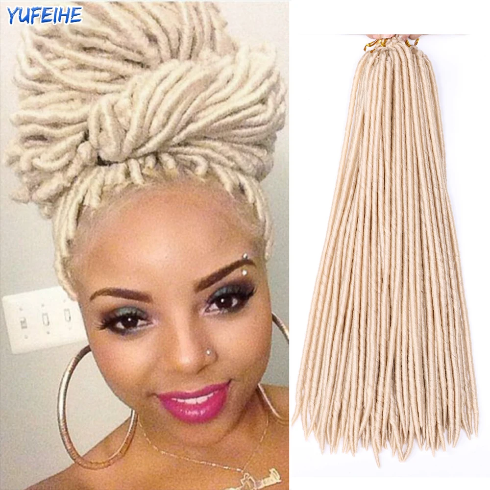 

Ombre Soft Dreadlock Synthetic Braiding Hair Extension Faux Locs Crochet Braid Hair Straight Braids Wholesale Black Blonde Bug
