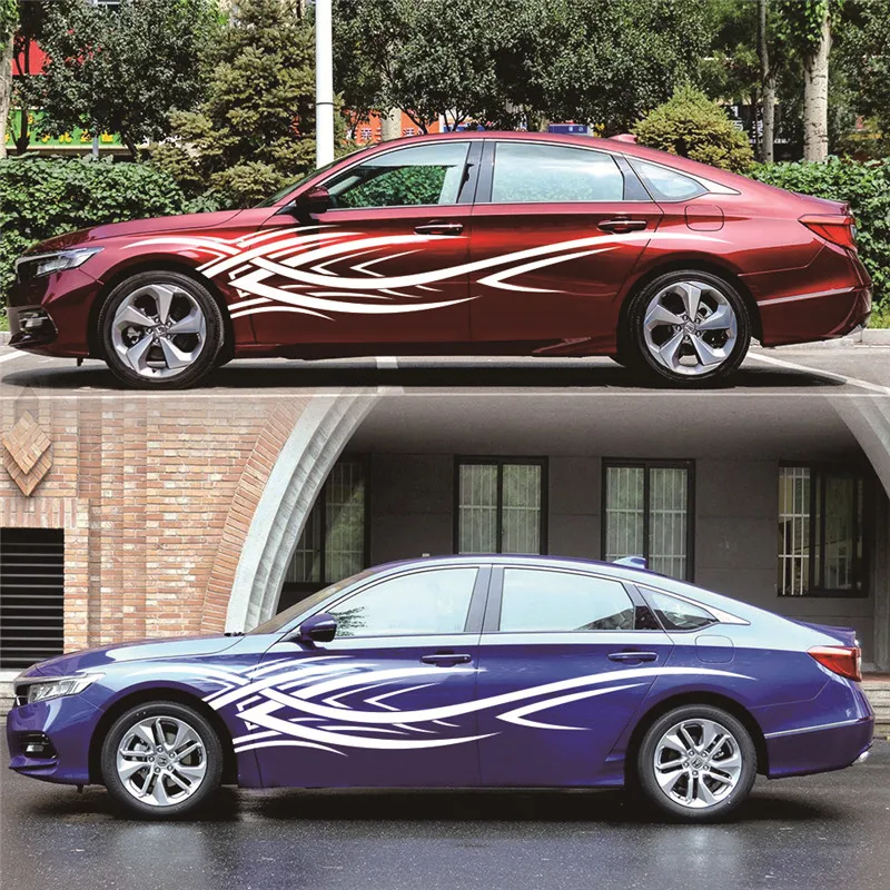 

2pcs Car Styling Stickers Auto Both Side Body Personalized Creative Fire Flame Sticker Vinyl Decal Automobiles Car Accessories