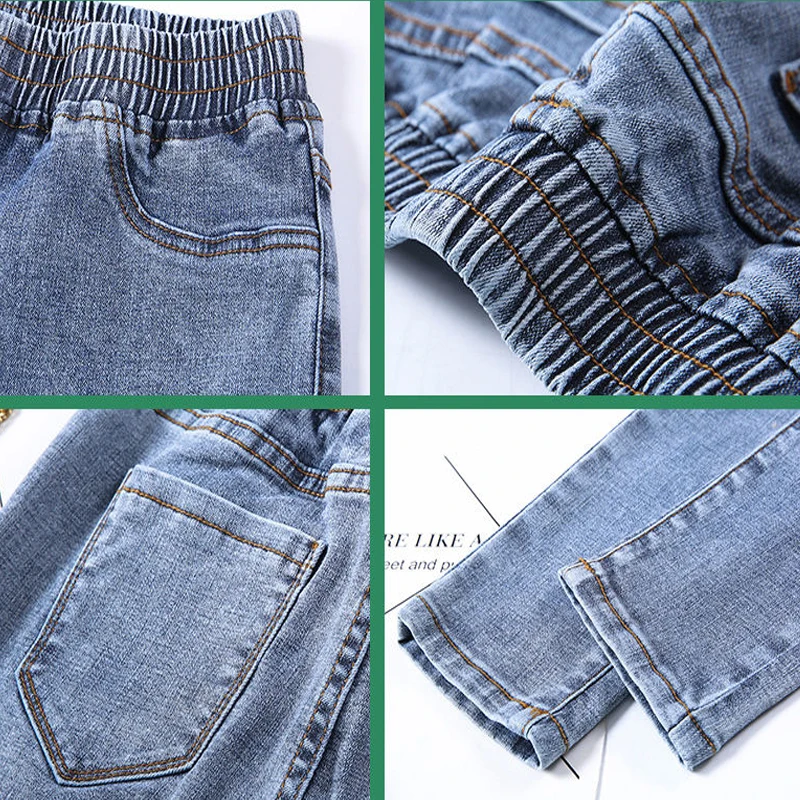 

MAZEROUT Women Jeans Plus Size Casual high waist summer Autumn Pant Slim Stretch Cotton Denim Trousers for woman Blue black 5XL