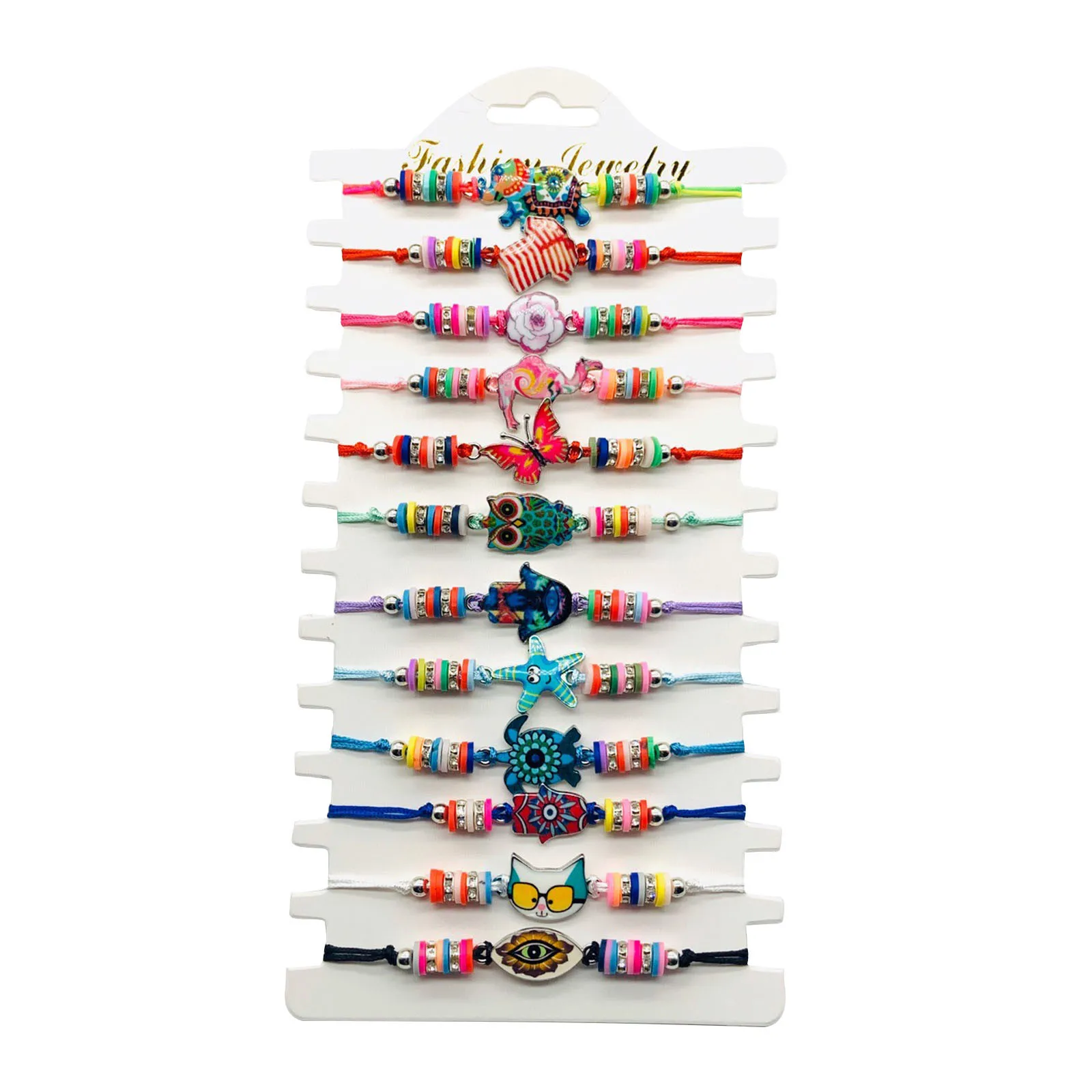 Bohemian Alloy Soft Ceramic Animal Woven Children's Bracelet 12 Bracelets Set For Women Jewelry Accessories Украшения Женские |