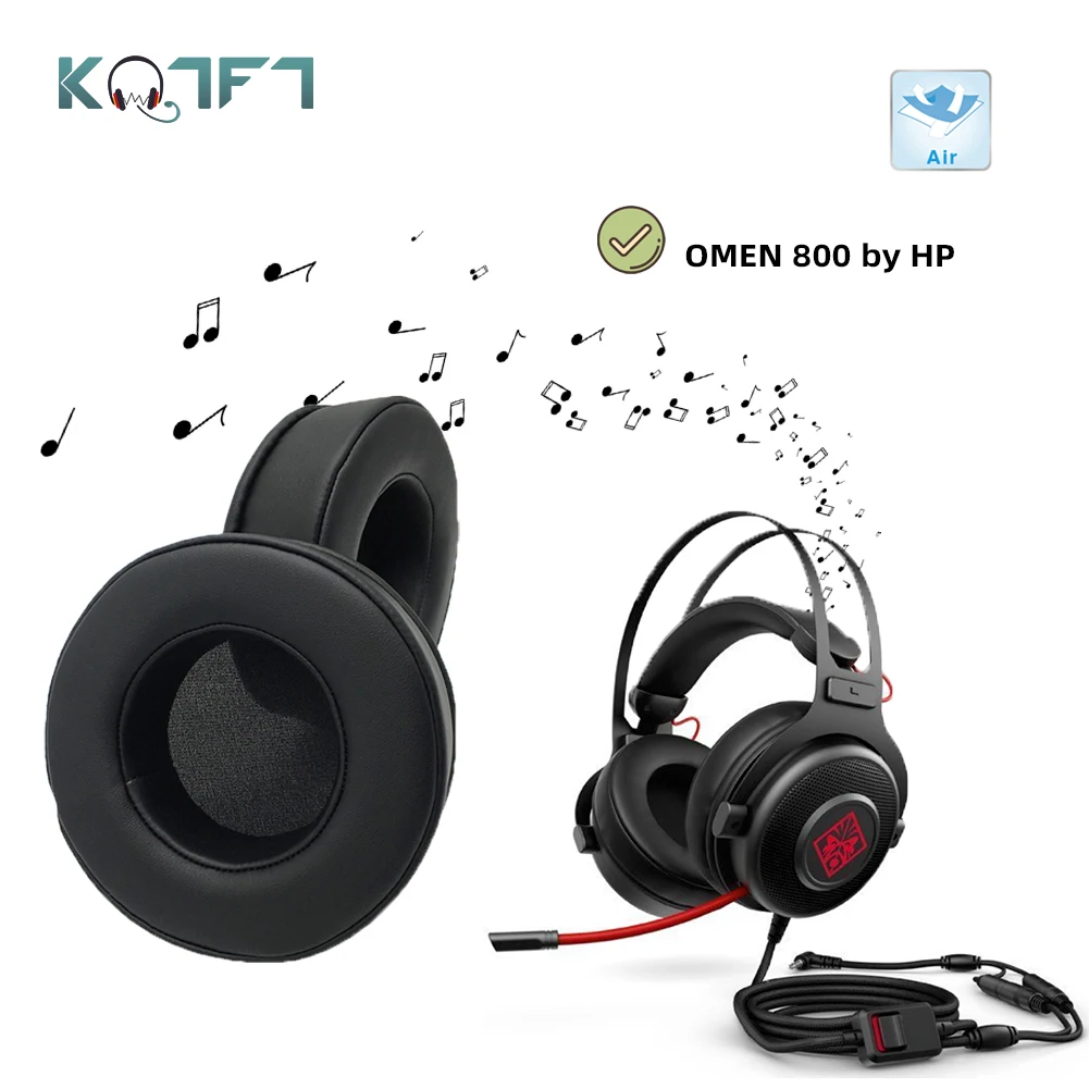 KQTFT Velvet Replacement EarPads for HP Omen 800 Headphones Parts Earmuff Cover Cushion Cups