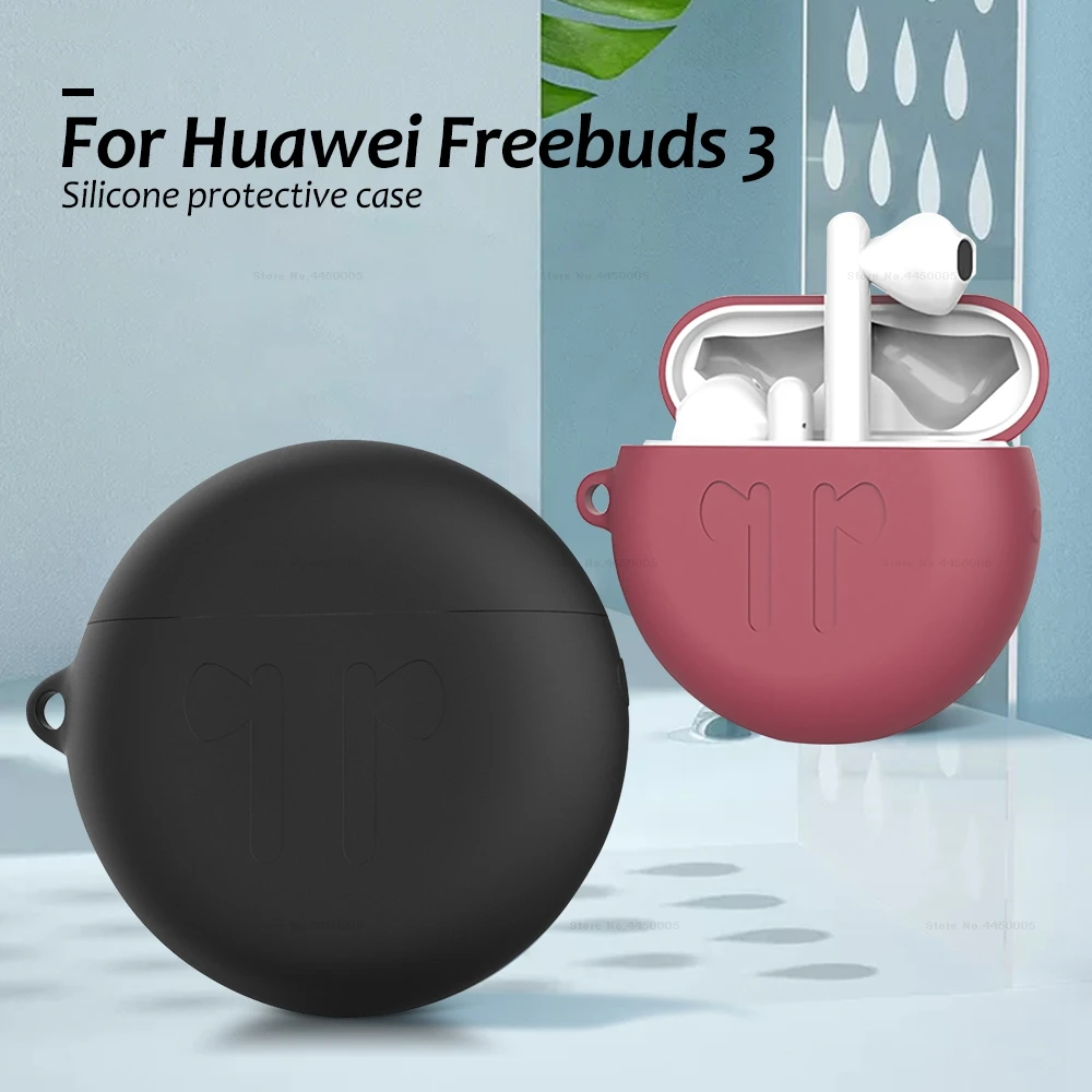 Силиконовый чехол для Huawei Freebuds 3 однотонный защитный беспроводных Bluetooth