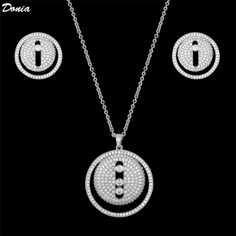 

Donia jewelry Cross-border explosions of new round women's necklaces inlaid with luxurious zirconium earrings jewelry earrings