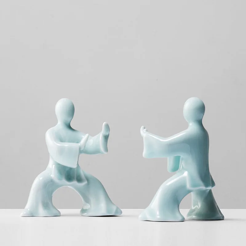 

Kung Fu Tai Chi Figure Ceramics Articles Chinese Home Decorations Arrangement Office Bookcase Chinese Wind Porcelain Gift