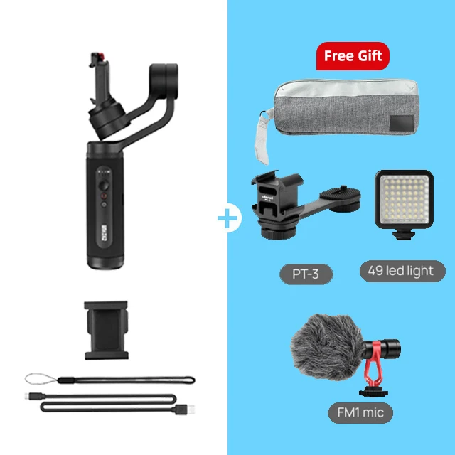 Zhiyun Smooth Q2 3-осевой ручной шарнирный стабилизатор для камеры GoPro для смартфонов экшн Камера Портативный Sjcam вертикальную съемку PK гладкой 4 - Цвет: option 5