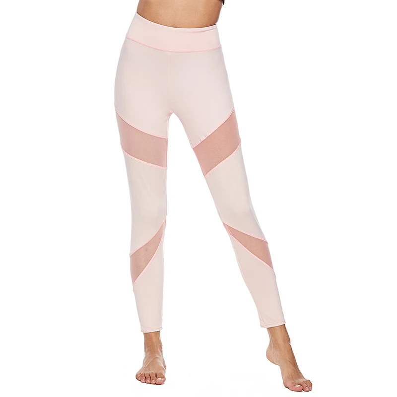 

Women Fitness Fashion Mesh Patchwork Yoga Pants Sport Leggings For Sportswear Tights Woman Gym High Waist Pant