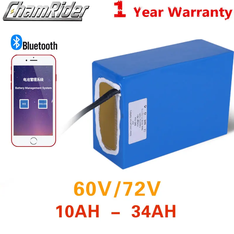 60V 20AH Батарея 72V 30AH, фара для электровелосипеда в Батарея 3000 ваттовый мотовелосипед; Батарея 1500W Батарея для велосипеда 60A BMS приложение мощный по индивидуальному заказу