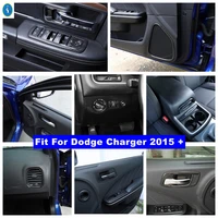 door speaker air ac head lights lift button panel cover trim for dodge charger 2015 2021 accessories carbon fiber look