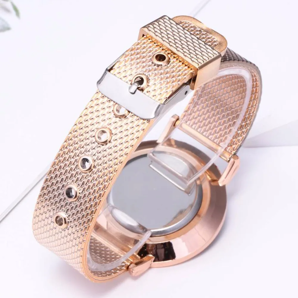 New Women Watch GENEVA Ladies Watches Quartz relogio feminino Stainless Steel Mesh Band Wristwatch Bracelet Clock relojes saati |