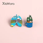 Заколка для путешествий для мужчин и женщин, эмалированная булавка в виде чаши легких, гор, лесов, озер, земли, исследование природы, подарок на выход