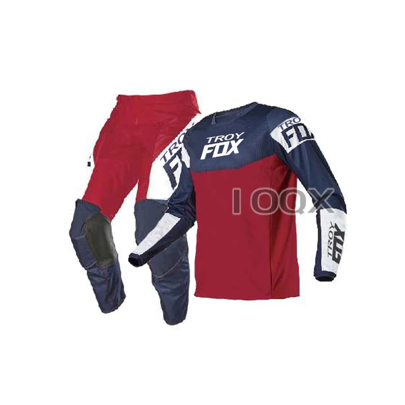 

Бесплатная доставка 2021 Troy Fox MTB 180 гоночный Мотокросс для Honda взрослые брюки и Джерси комбо Mx Atv комплекты для верховой езды