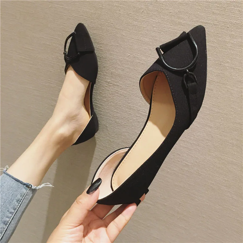 Туфли женские с острым носком дышащие удобные на мягкой подошве искусственная