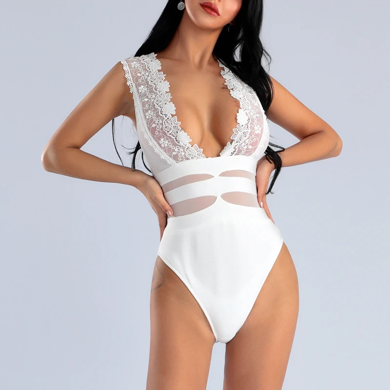 INDRESSME, новинка, женское однотонное белое платье на шнуровке, с вырезами, v-образный вырез, цветочный рисунок, сексуальное Клубное облегающее Короткое женское модное боди