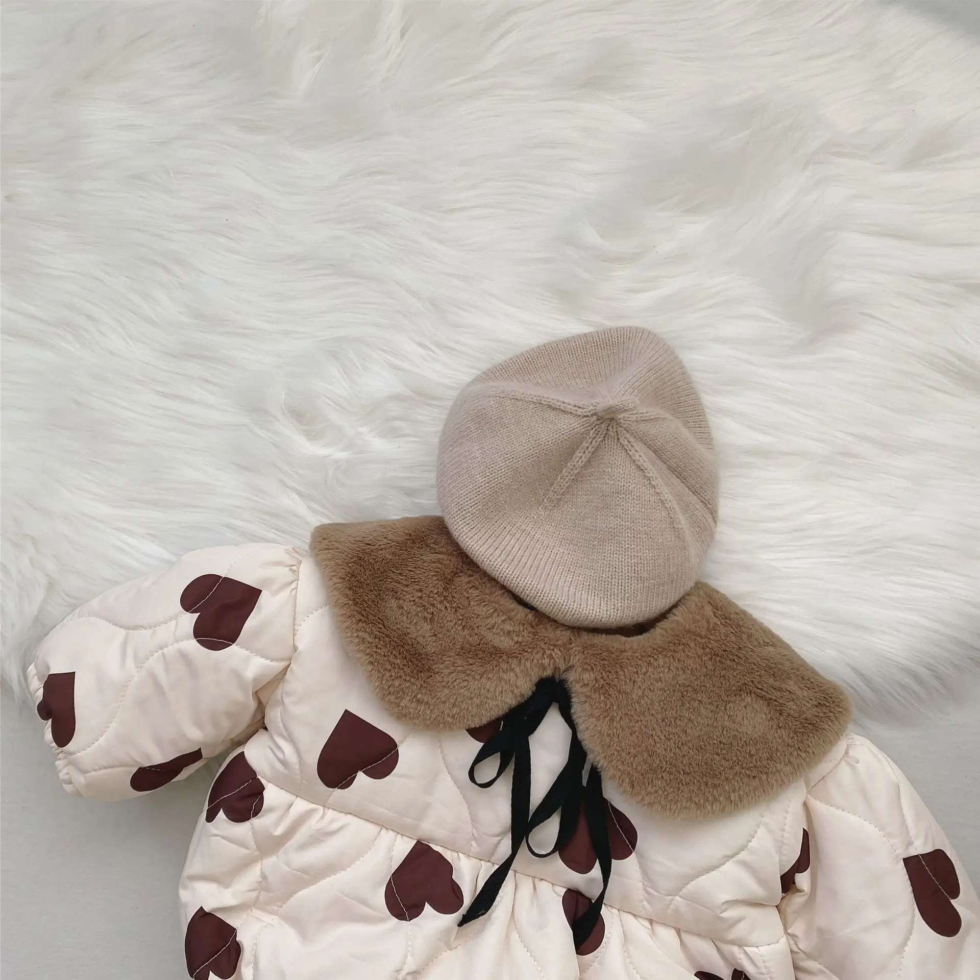 2021 New Winter Thicken Warm Baby Girl Bodysuit Fashion Heart Print Down Clothes Cotton Plus Velvet Jumpsuit Cute Girls Clothing