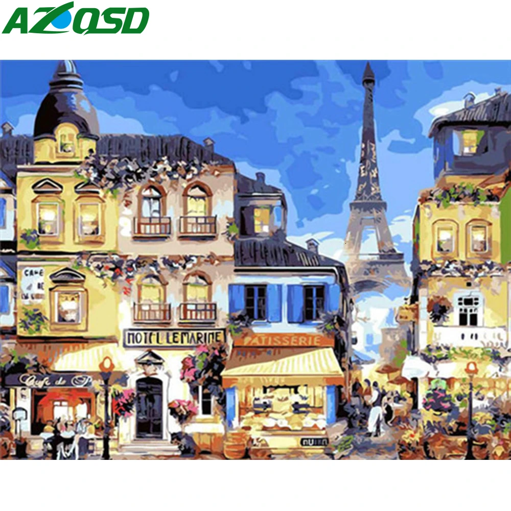 AZQSD Краски по номерам взрослых пейзаж DIY Unframe украшения Рисование Набор цифр