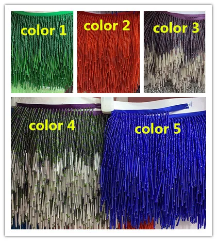 

5 yards/bag 15cm width beaded ribbon fringe tassel SYJ-9625 for garment