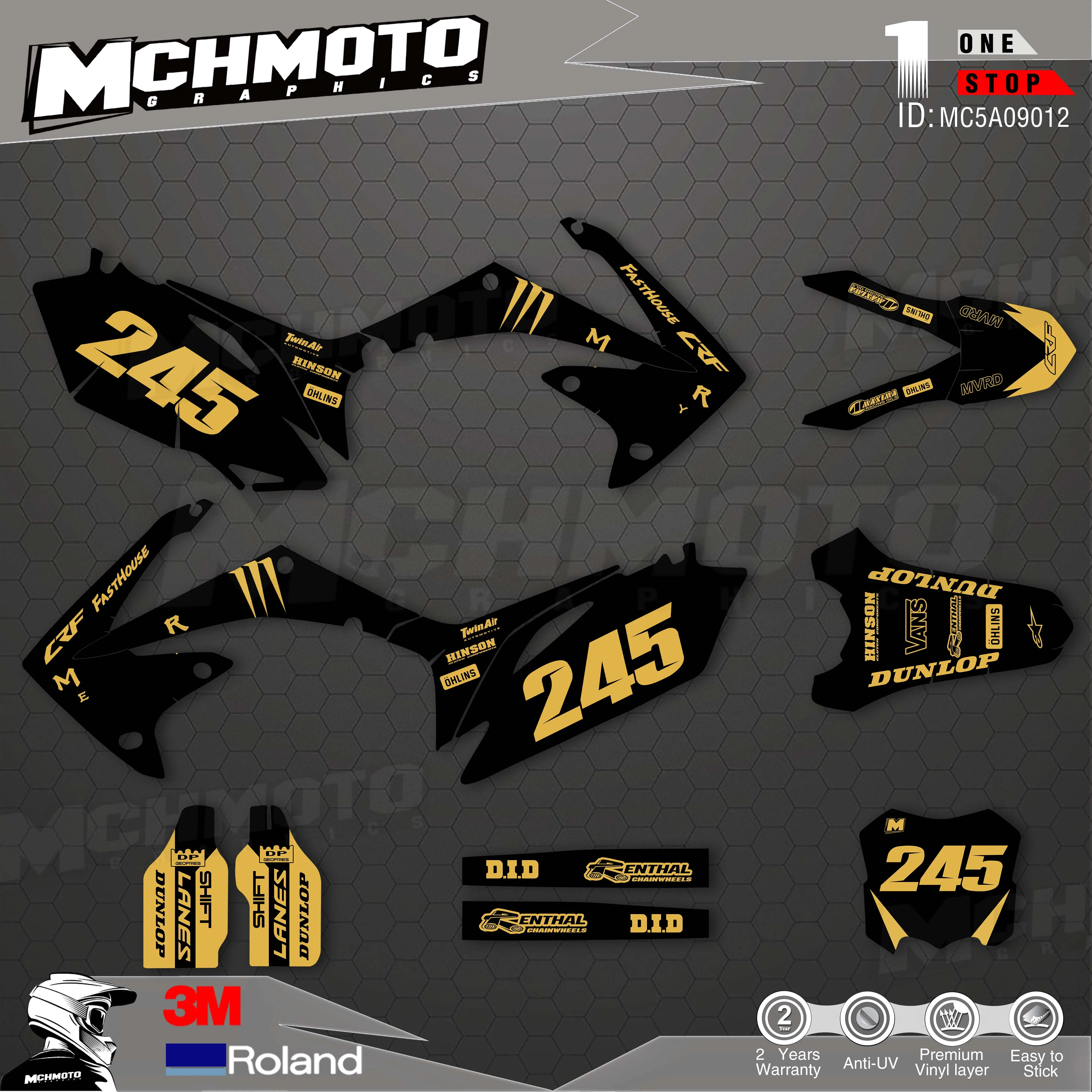 

Наклейки MCHMFG для фотографий HONDA 10-13 CRF250R 09-12 CRF450R
