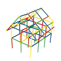 diy straw building blocks plastic stitching inserted construction assembled blocks bricks building kits toys educational toys