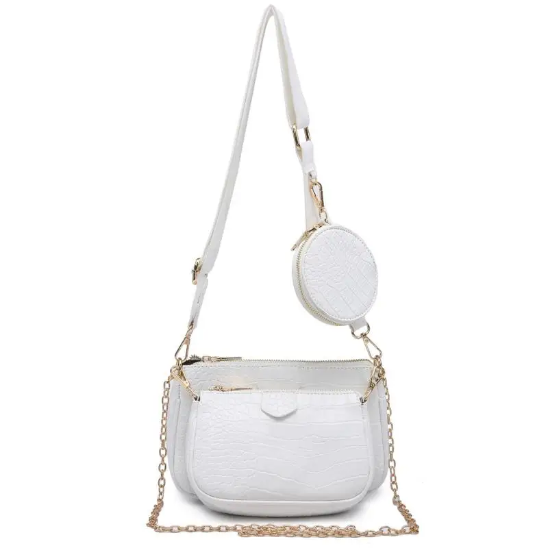 

Coolcept 2021 NEW Woman's Chain Shoulder Bag Crocodile Assembled Small Crossbody Bag Casual Female Multi-purpose 3 in 1 Set Bag