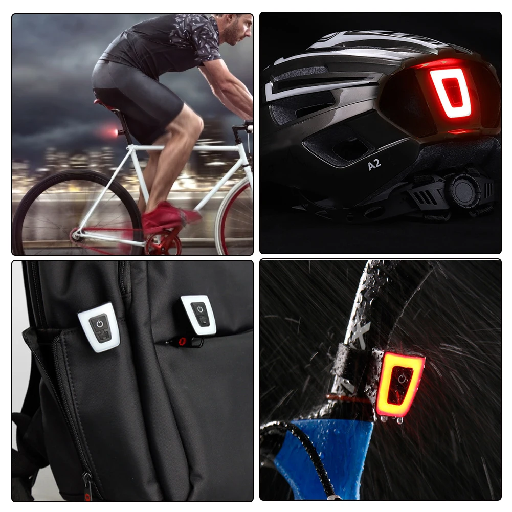 

USB Rechargeable Bike Taillight Waterproof Bicycle Helmet Seatpost Tail Light 3 Modes Cycling Warning Light Bicycle Accessories