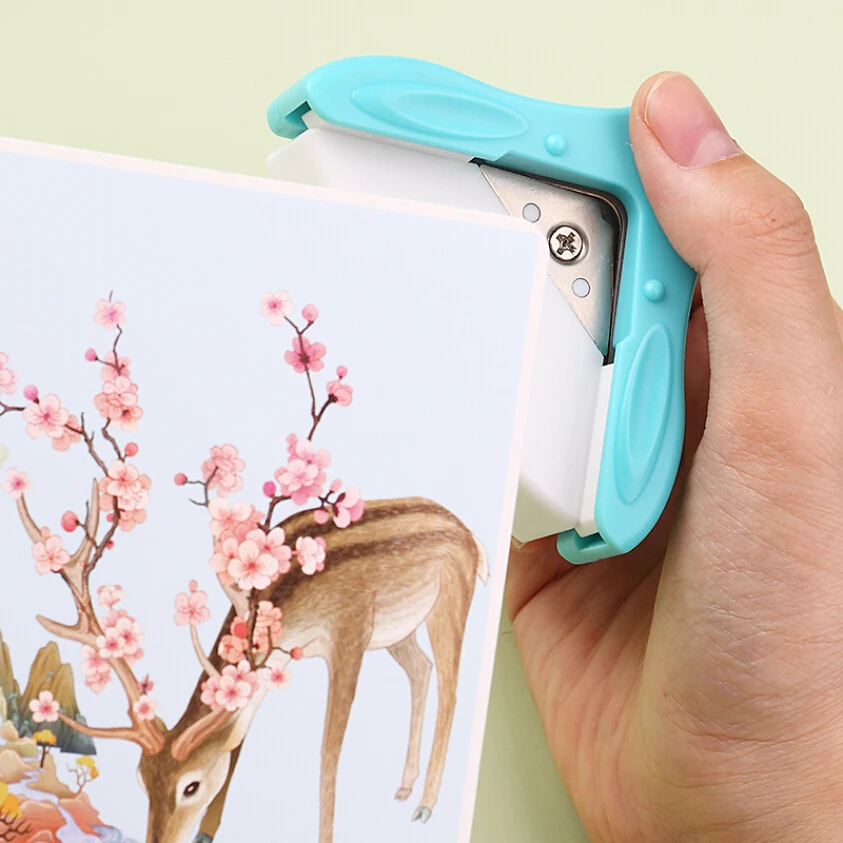 Металлический угловой круглый плоский Дырокол R5 5 мм ID фото карточки бумаги