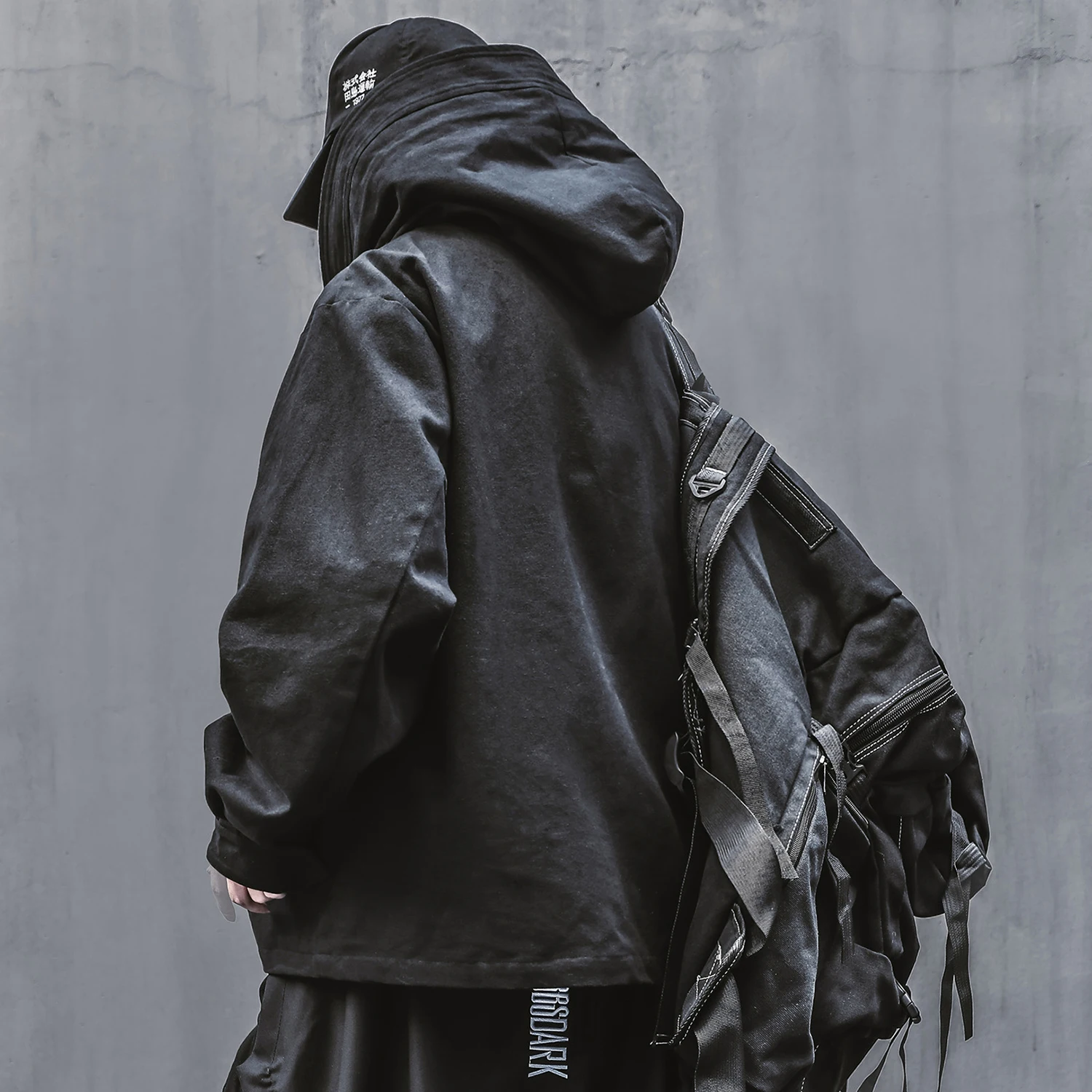 Куртка Techwear для мужчин черная Весенняя Японская уличная одежда пальто с