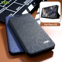 flip case for xiaomi poco x3 nfc cover with holder full protection case for poco x3 silicone flip leather 360 shockproof case