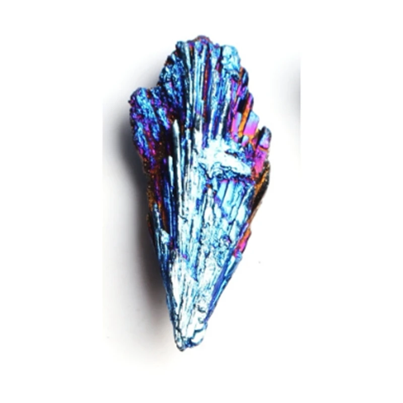 Blue Titanium Plated Black Tourmaline Peacock Feather Pendant Raw Stone Mineral Specimens Decorative Crafts (Random Shape) | Дом и сад