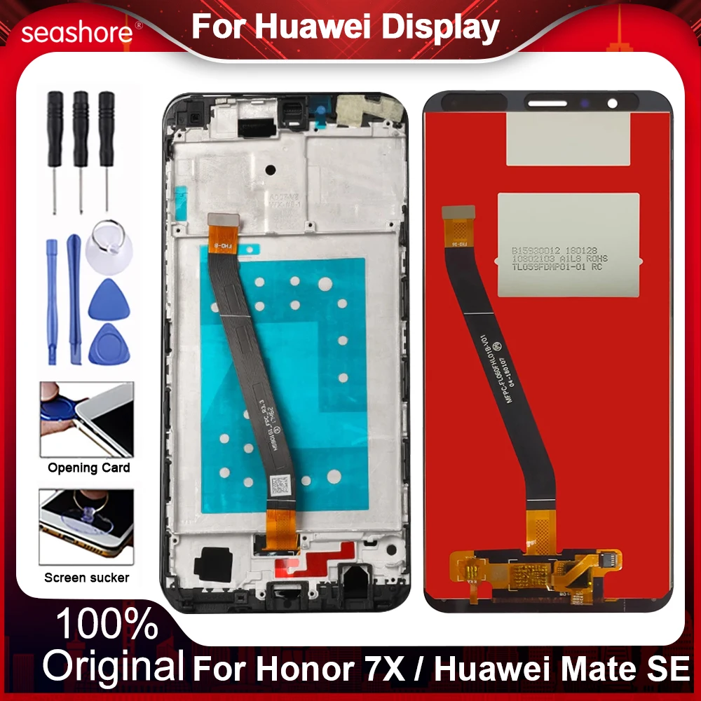 Pantalla Original para Huawei Honor 7X, Digitalizador de pantalla t&aacute;ctil de pantalla LCD para Huawei Mate SE, piezas de repuesto, BND-AL10 BND-TL10-0
