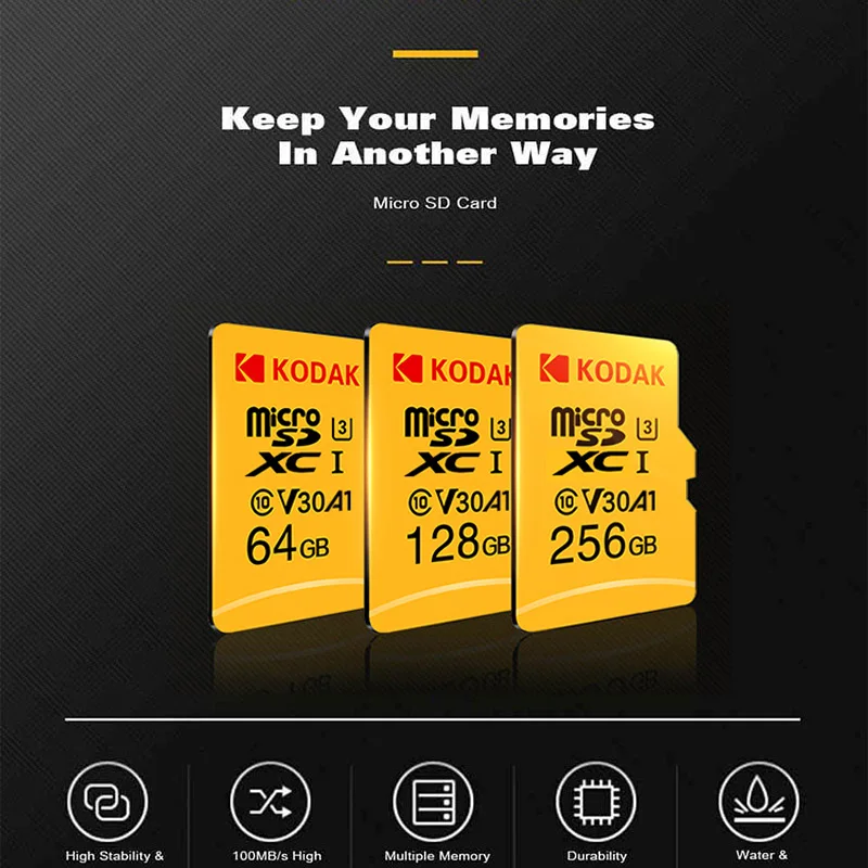 Оригинальная карта памяти Kodak 512GB Micro SD class 10 U3 4K высокоскоростная cartao de memoria 512gb mecard
