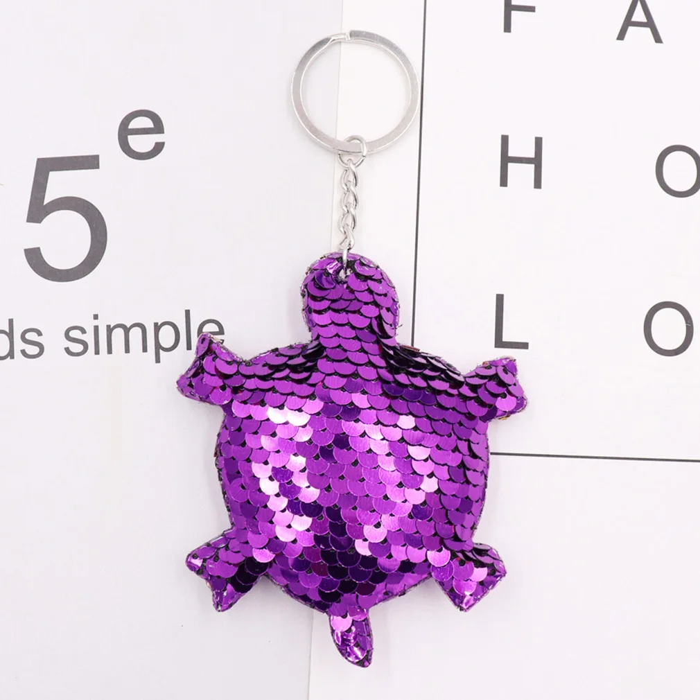 Cute Turtle New Reflective Double-sided Sequin Keychain Christmas Tree Pendant Ladies Bag Car Accessories Key Ring Gifts Female | Украшения