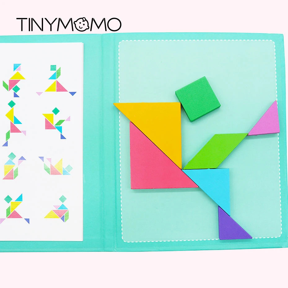 Магнитные 3D головоломки Tangram игра Монтессори Обучающие Настольные игры для