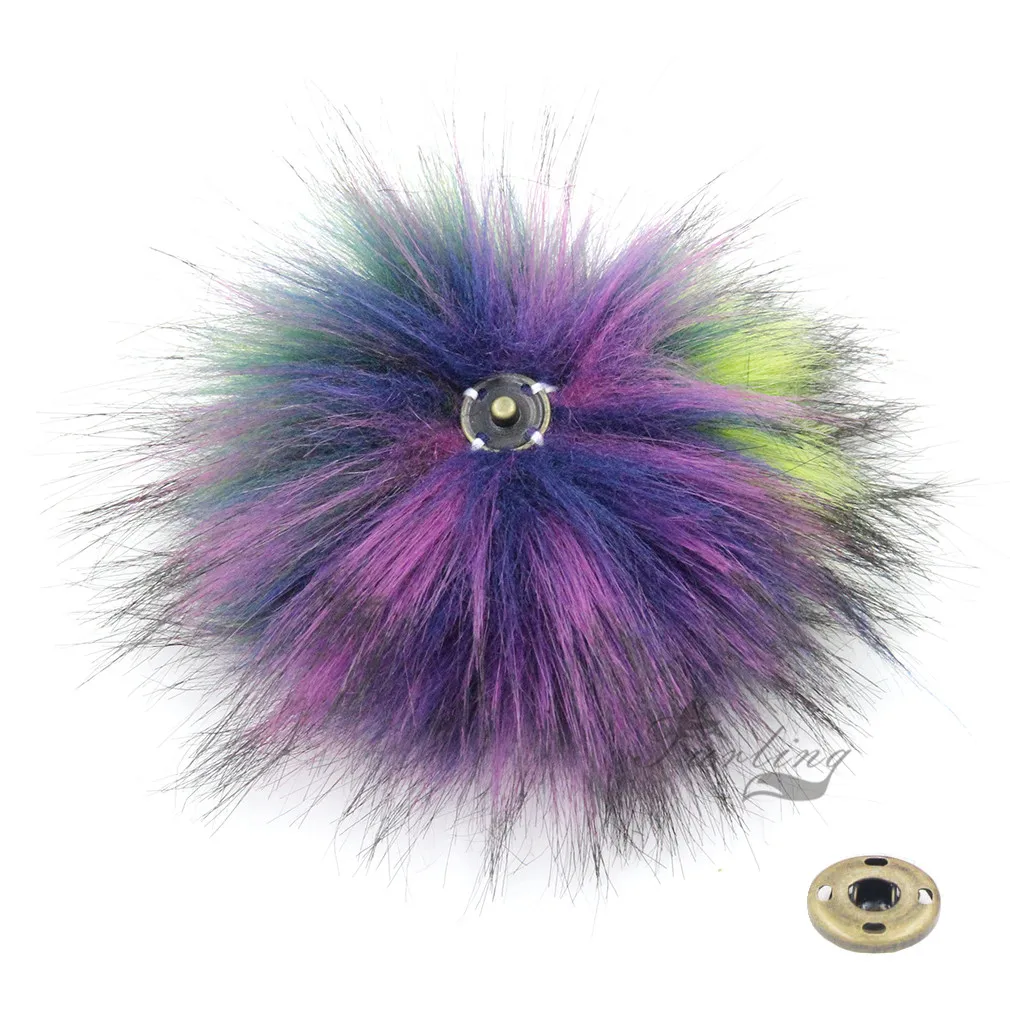 Большие 16 см помпоны из искусственного меха енота для шляп в упаковке 12 шт 6