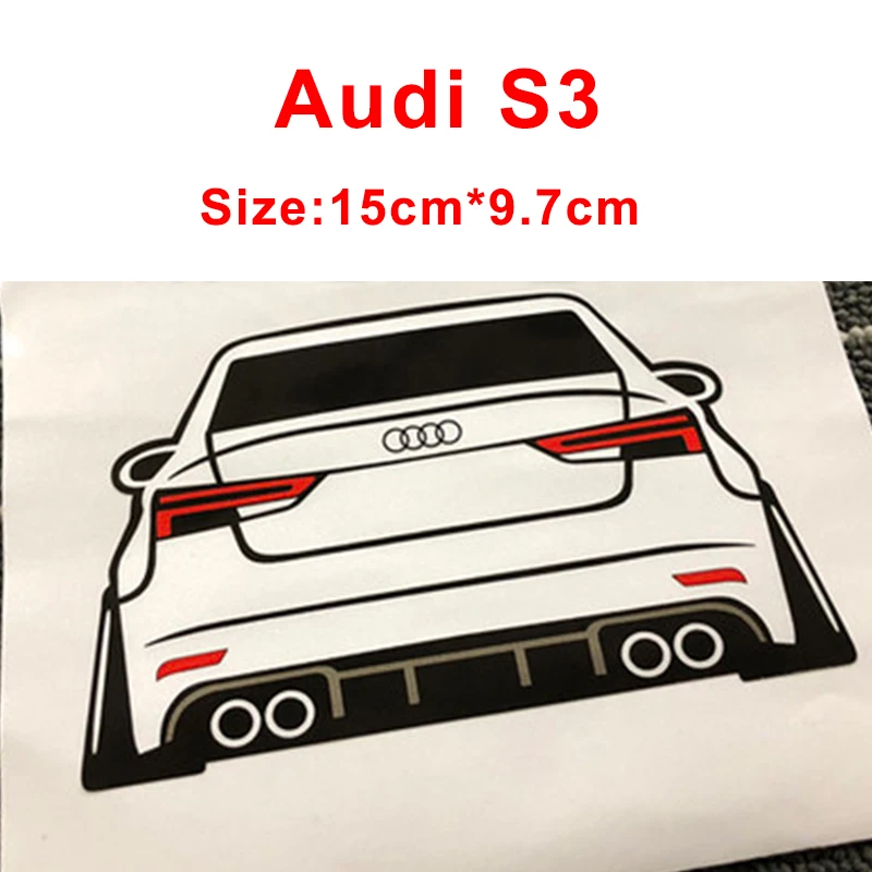 Автомобильные наклейки для Audi A3 8V 8P Sline S3 RS3 задний багажник ветровое стекло