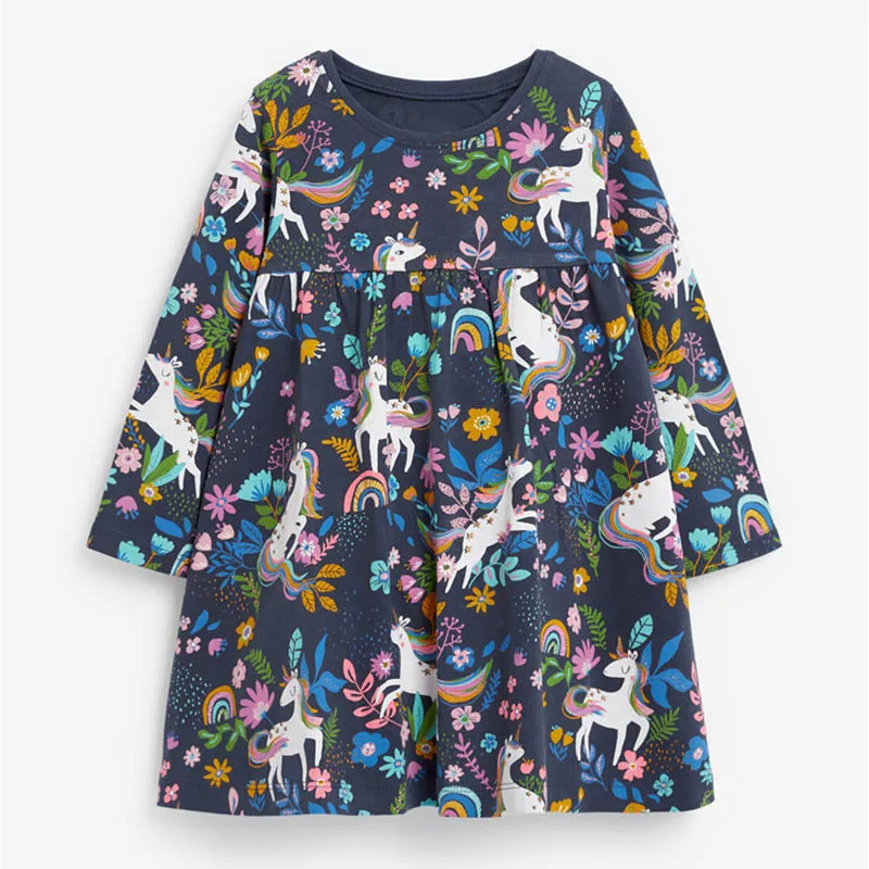 

Brand Combed Cotton Girls One-piece Dress Children's Clothing Baby Girl Clothes Infant Babe Toddler Kids Beach Dresses for Girls