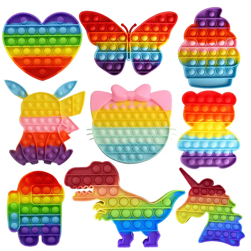 

Популярные Пузырьковые антистрессовые игрушки для взрослых и детей, единорог, динозавр, поп, сенсорные детали, особые потребности, снятие с...