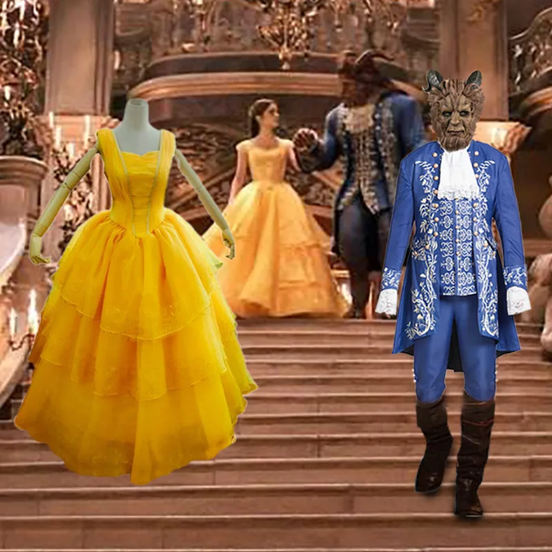 Косплей Красавица и Чудовище взрослый костюм принцессы Белль костюмы на