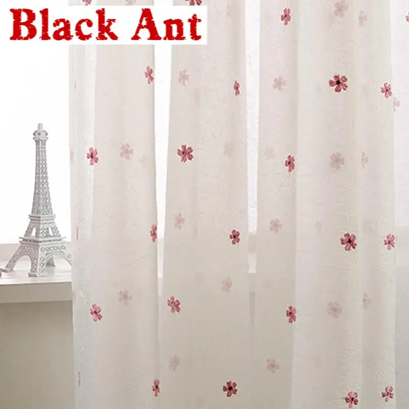 Романтические занавески корейские пасторальные маленькие красные прозрачные