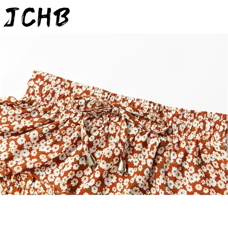 

Floral Casual Print Short Skirt Women Summer Streetwear Elastic Waist Pleated Holiday Beach Broken Flowers Mini Skirts 9 Colors