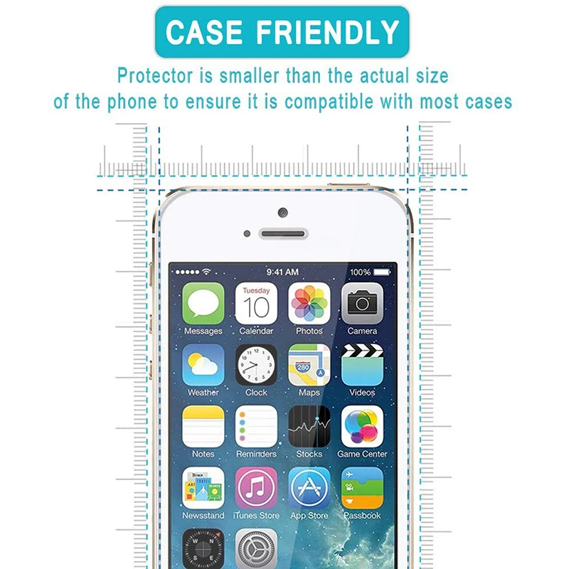 2 шт. Защитное стекло для Iphone 5 5s Se 5c закаленное 4 4s защита экрана стеклянная пленка
