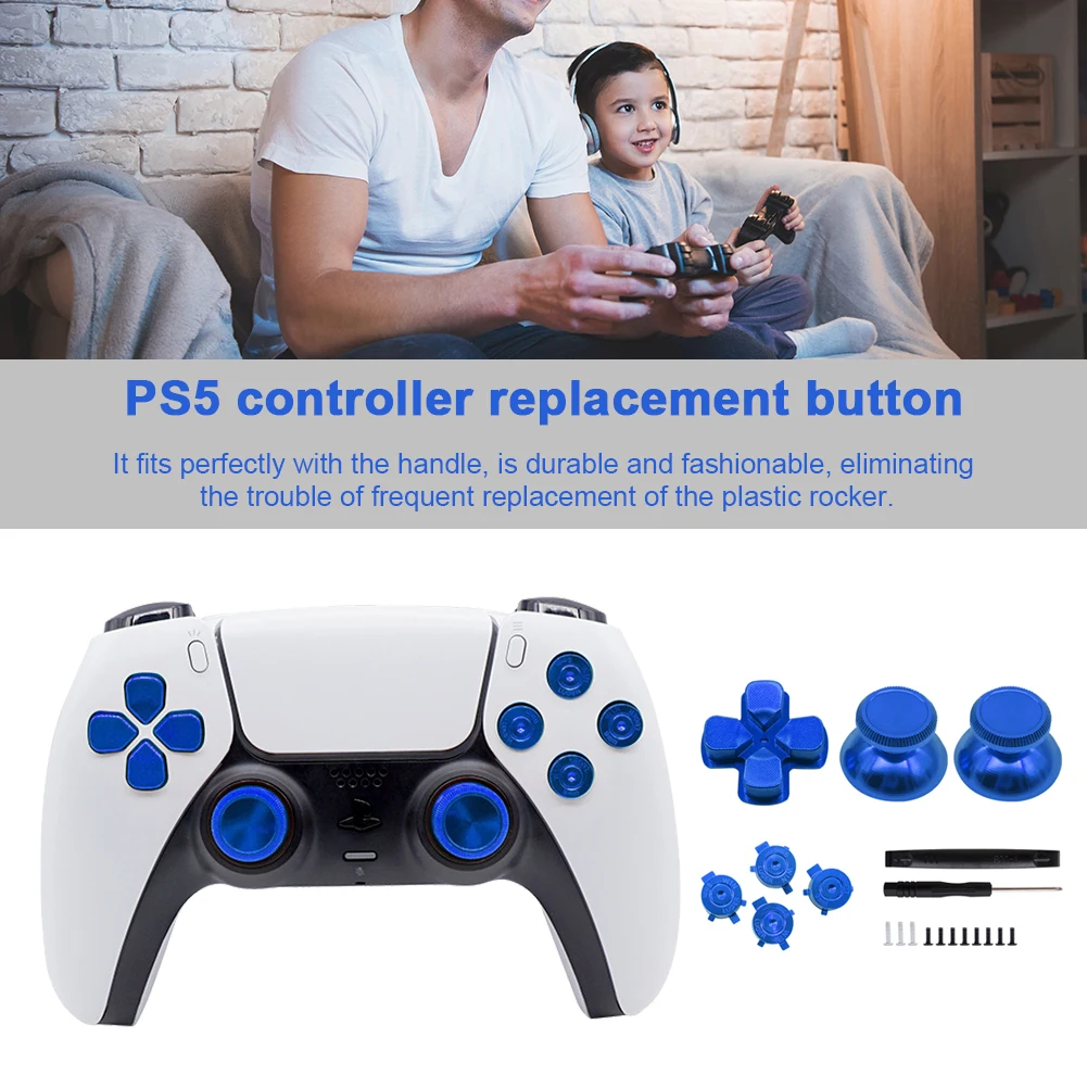 

Practical Game Controller Key for PS5 Thumbstick Aluminum Alloy Replacement Joystick Joypad Decorative Accessory