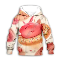 donut pink pig 3d printed hoodies family suit tshirt zipper pullover kids suit funny sweatshirt tracksuitpant shorts 02