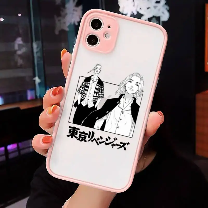 

Tokyo Revengers manjiro sano Phone Case For iPhone 12 11 Mini Pro XR XS Max 7 8 Plus X Matte transparent Pink Back Cover