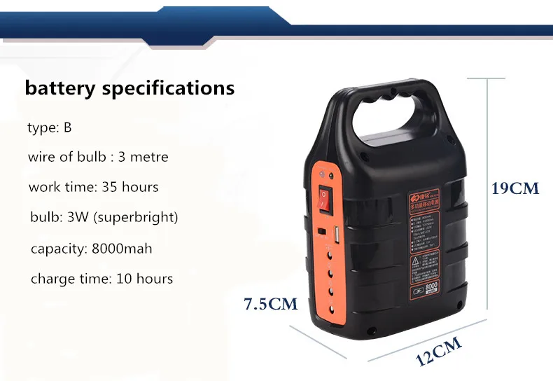 Multi-functional 5V 4V 8000MAH portable LED light/bulb power bank  USB emergency battery free bulbs