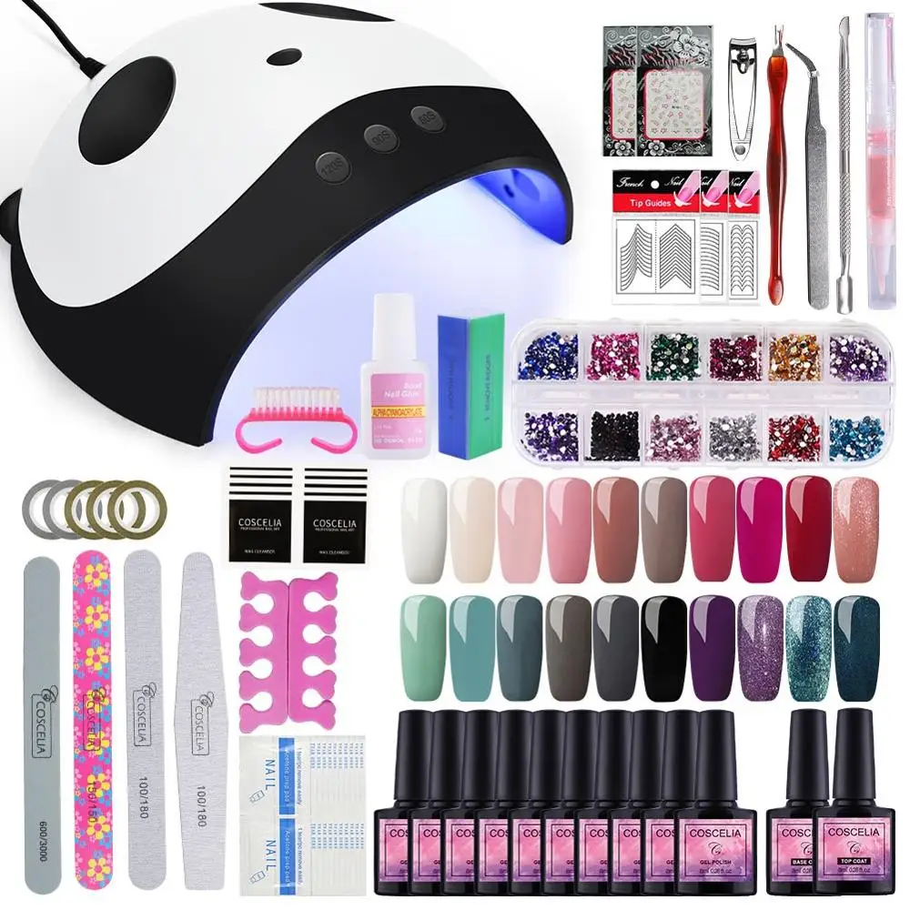 20PCS GEL SET B 02 COSCELIA 20 шт набор гель-лаков для ногтей все для маникюра Набор для гель-лака инструменты для маникюра 36 Вт лампа для ногтей Набор для нейл-арта - Цвет: 20PCS GEL SET B 02