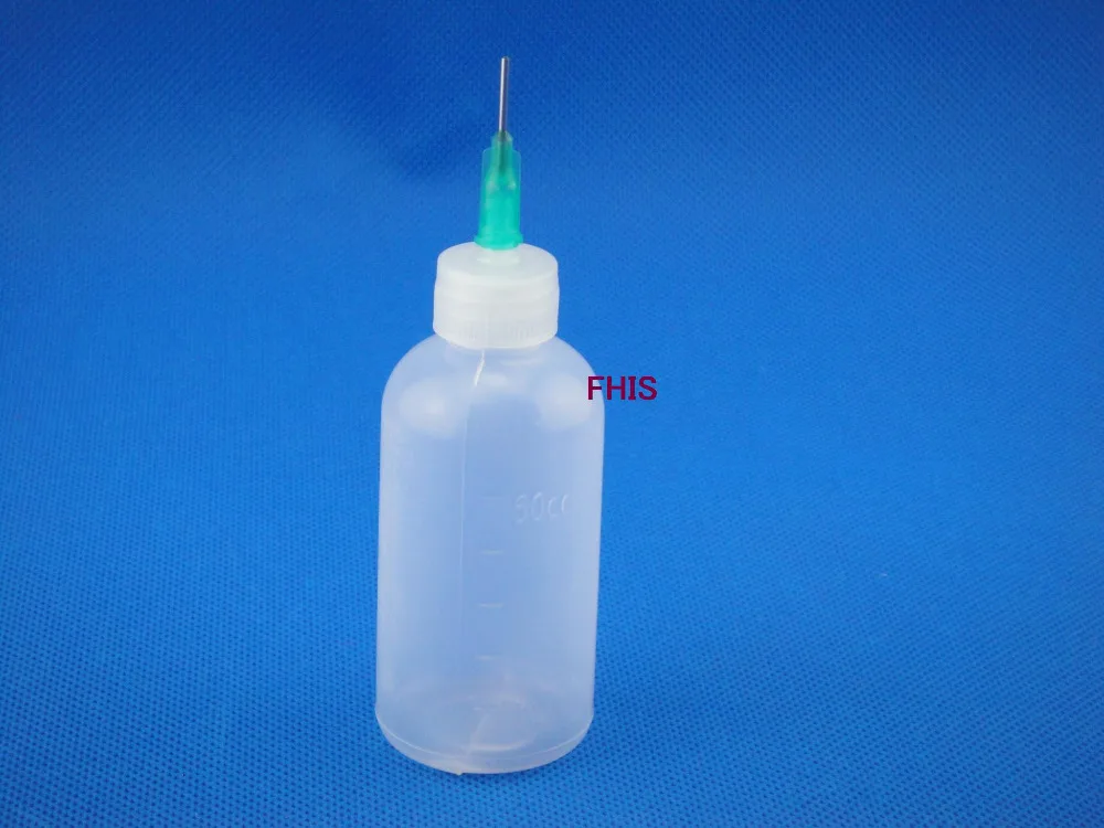 

50ml Plastic Applicator Tip Needle Bottle with 0.5" 18G Blunt Tip Fill Needle Pack of 2